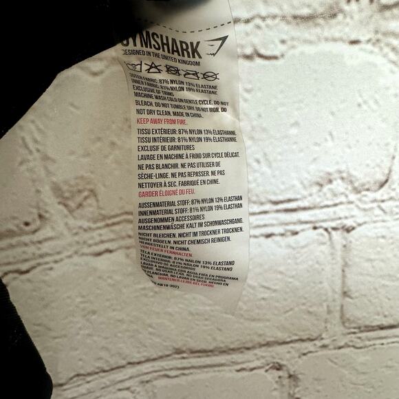 Gymshark Wms Lightweight Black Semi Sheer Textured Knit Tie Front Top Size Small - Picture 4 of 7